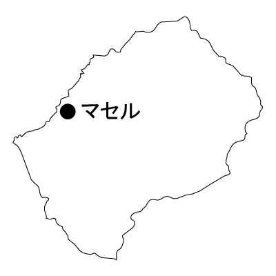 レソト王国無料フリーイラスト｜首都名(白)